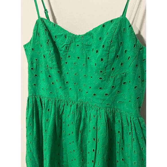 Kelly Green Eyelet Midi Sundress, Size XS, KB444 - Picture 2 of 4
